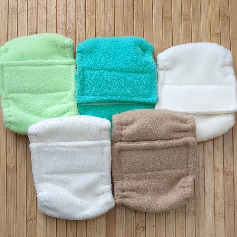 Male Dog Puppy Belly Band Diapers, Set of 5, Super Soft Fleece, NEW, Size Medium
